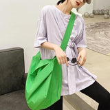 Canvas Shoulder Messenger Bag Women's Large Capacity Solid Wild