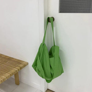 Canvas Shoulder Messenger Bag Women's Large Capacity Solid Wild