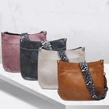 Leopard Crossbody Bag Women Vegan Leather Guitar Strap Hobo Bucket Bag