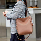 Rivet Leather Bucket Crossbody Chain Women's Shoulder Bag