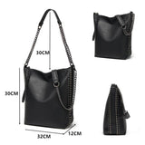 Rivet Leather Bucket Crossbody Chain Women's Shoulder Bag