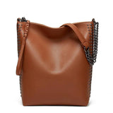 Rivet Leather Bucket Crossbody Chain Women's Shoulder Bag