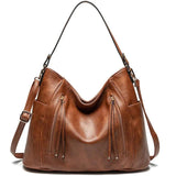 Vintage Style Tote Bag Soft Leather Messenger Bag Double Strap Shoulder Bag