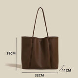 Vintage Large Capacity Women Messenger Bag Soft Leather 2pcs Set