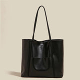 Vintage Large Capacity Women Messenger Bag Soft Leather 2pcs Set