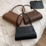 Retro Women's Bag PU Leather Shoulder Bag Solid Ladies Handbag