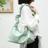 Women Shoulder Bag PU Leather Crossbody Messenger Ruffled Handbag