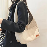 Canvas Shoulder Bag Casual Female Handbags Solid Travel Shopping Pack