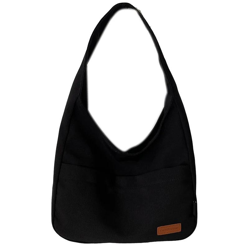 Canvas Shoulder Bag Casual Female Handbags Solid Travel Shopping Pack