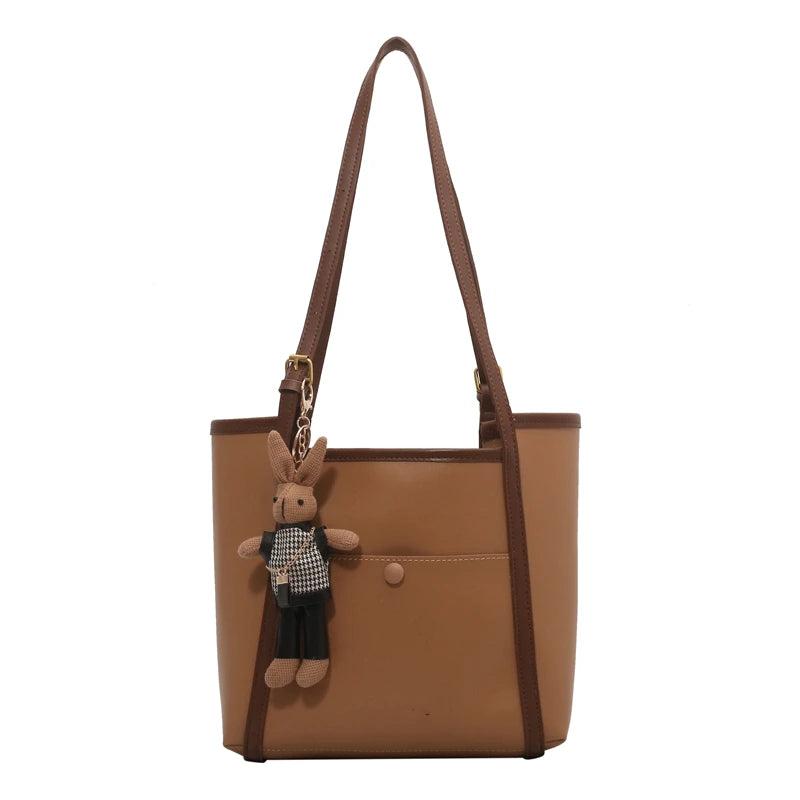 Winter Style Women's PU Leather Shoulder Bag Large Capacity Shopping Handbag