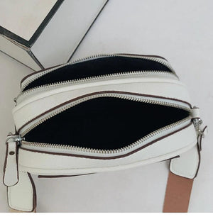 Women Shoulder Handbag Wide Strap Crossbody Bag High Capacity Solid PU Leather F