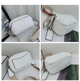Women Shoulder Handbag Wide Strap Crossbody Bag High Capacity Solid PU Leather F