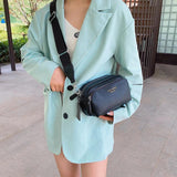 Women Shoulder Handbag Wide Strap Crossbody Bag High Capacity Solid PU Leather F