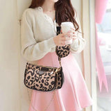 Leopard Chain Shoulder Bags For Women Leather Handbags Crossbody