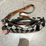 Linen Cloth Underarm Sac For Women Half-Moon Shoulder Bags