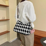 Linen Cloth Underarm Sac For Women Half-Moon Shoulder Bags