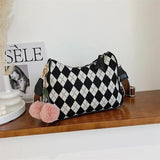 Linen Cloth Underarm Sac For Women Half-Moon Shoulder Bags