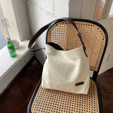 Canvas Messenger Bag Green Shopping Bag Student Large Capacity