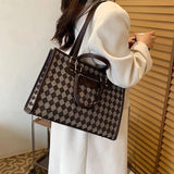 Houndstooth Casual Tote Bag Large Shoulder Female Handbag SG246