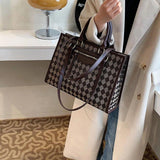 Houndstooth Casual Tote Bag Large Shoulder Female Handbag SG246