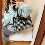 Houndstooth Casual Tote Bag Large Shoulder Female Handbag SG246