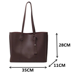 Women's Soft Leather Tote Bag Shoulder Bag Large Capacity Shopping Bag