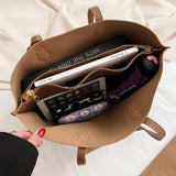 Women's Soft Leather Tote Bag Shoulder Bag Large Capacity Shopping Bag