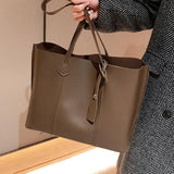 Women's Soft Leather Tote Bag Shoulder Bag Large Capacity Shopping Bag