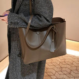 Women's Soft Leather Tote Bag Shoulder Bag Large Capacity Shopping Bag