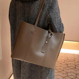 Women's Soft Leather Tote Bag Shoulder Bag Large Capacity Shopping Bag