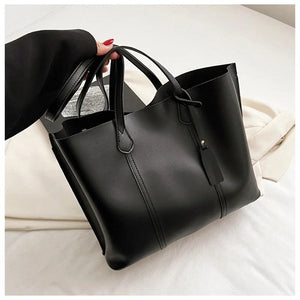 Women's Soft Leather Tote Bag Shoulder Bag Large Capacity Shopping Bag
