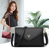 Leather Shoulder Bag Small Flap Messenger Bags Women Crossbody