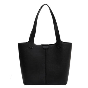 Vintage Leather Shoulder Bags for Women High Capacity Winter Bucket Handbags