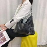 Punk Rivet Skull Shoulder Bag Gothic Purses Handbag