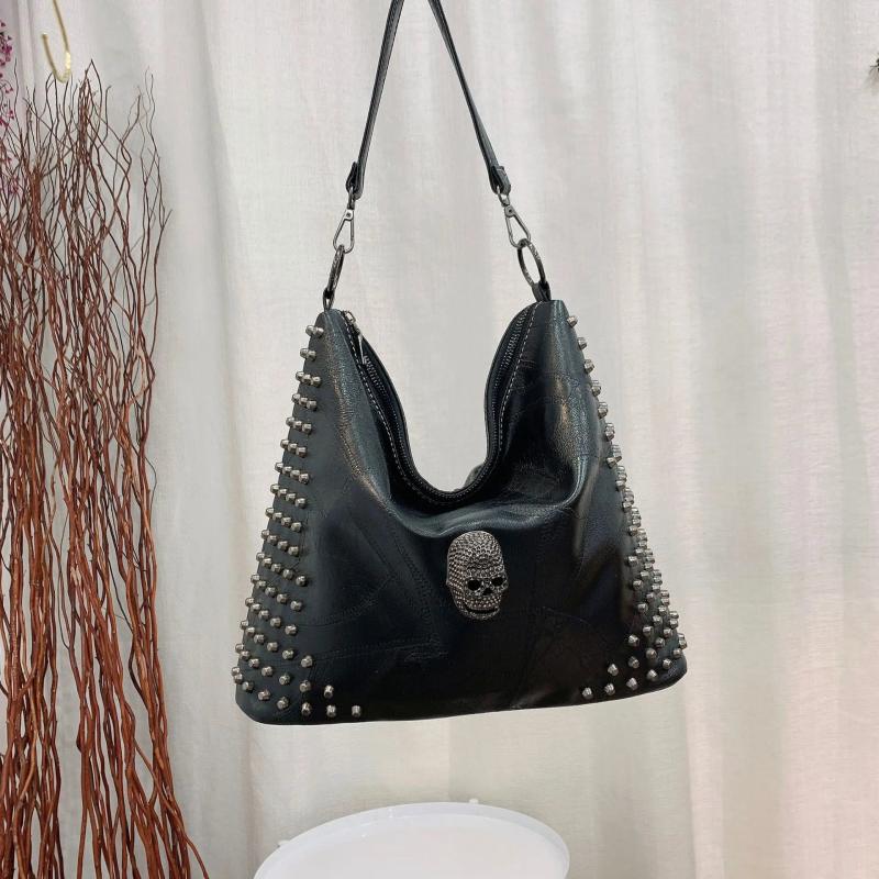 Punk Rivet Skull Shoulder Bag Gothic Purses Handbag