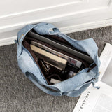 Women's Denim Tote Crossbody Bag with Multi-Pockets