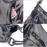 Metalic Crossbody Messenger Bag for Women