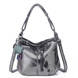 Metalic Crossbody Messenger Bag for Women