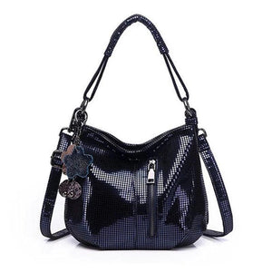 Metalic Crossbody Messenger Bag for Women