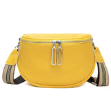 Leather Crossbody Bag Double Zipper Small Shoulder Bag