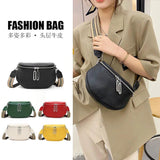 Leather Crossbody Bag Double Zipper Small Shoulder Bag