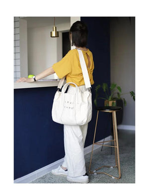 Canvas Shoulder Messenger Bag Retro Handbag Casual Letter Printing