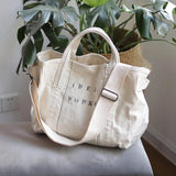 Canvas Shoulder Messenger Bag Retro Handbag Casual Letter Printing