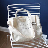 Canvas Shoulder Messenger Bag Retro Handbag Casual Letter Printing