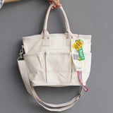Canvas Handbag Messenger Shoulder Bag Fashionable Multi-pocket Large Capacity