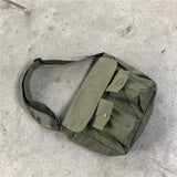 Japanese Canvas Messenger Shoulder Bag Solid Large Capacity