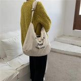 Canvas One-shoulder Messenger Bag Letter Printing Large-capacity