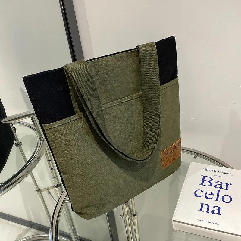 Japanese College Style Canvas Shoulder Bag