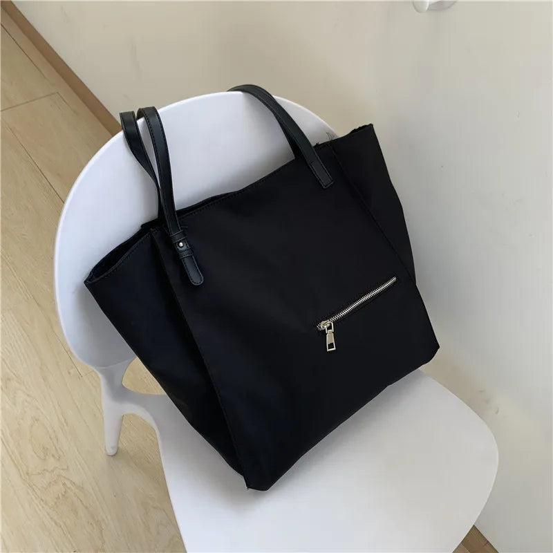 Nylon Shoulder Bag Large Capacity Shopping Tote Handbag