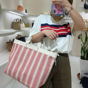 Stripes Large Capacity Canvas Tote Bag